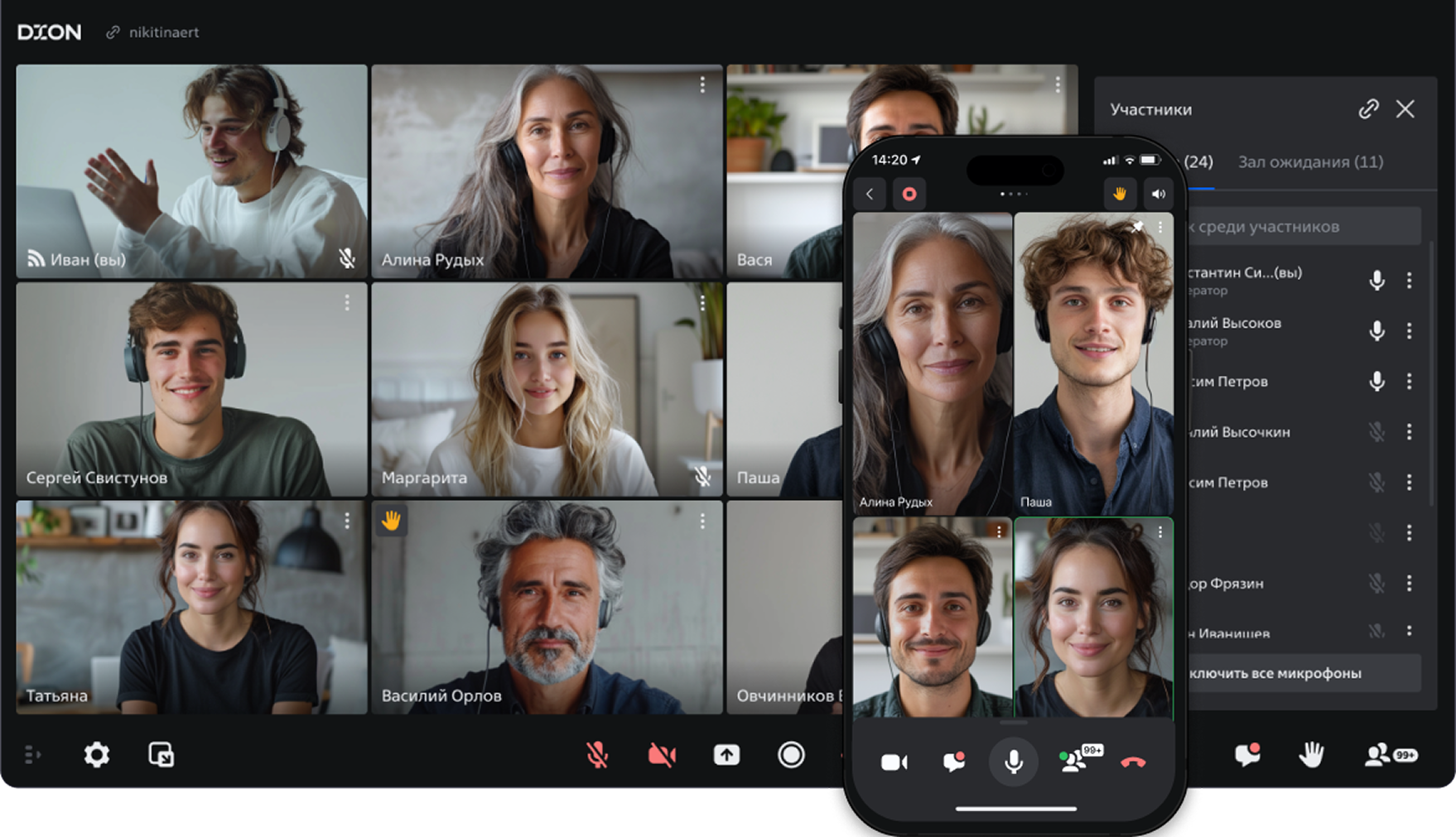 DION интерфейс видеоконференции